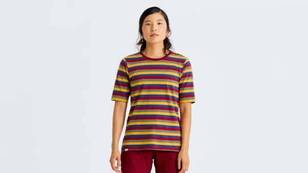 Women Specialized Women's Casual Wear·Shirts>Women's /Fjällräven Cotton Striped Short Sleeve Tee